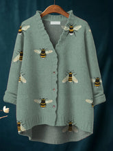 Women's Funny Bee Art Print Casual Pullover Sweater